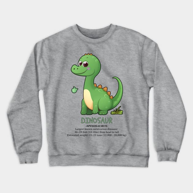 Cute Dinosaur Spinosaurus T-shirt Crewneck Sweatshirt by Artful Wear